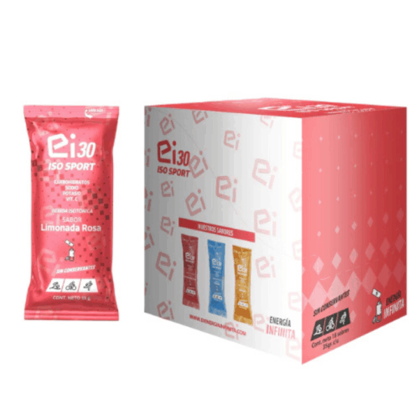 Ei 30 ISO SPORT SABOR LOMONADA ROSA CAJA X 18 UNIDADES