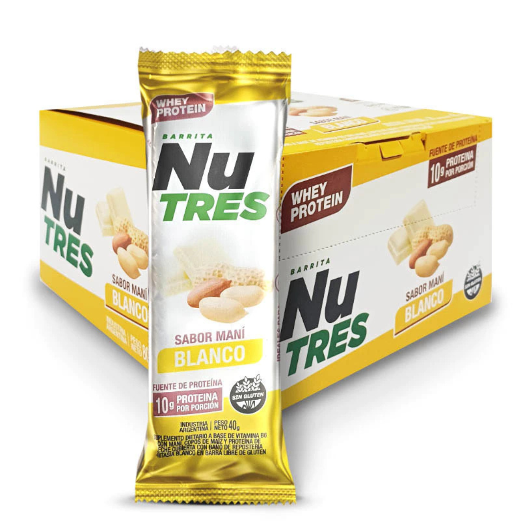 NUTRES MANI CHOCOLATE BLANCO WHEY PROTEIN CAJA X 20 UNIDADES