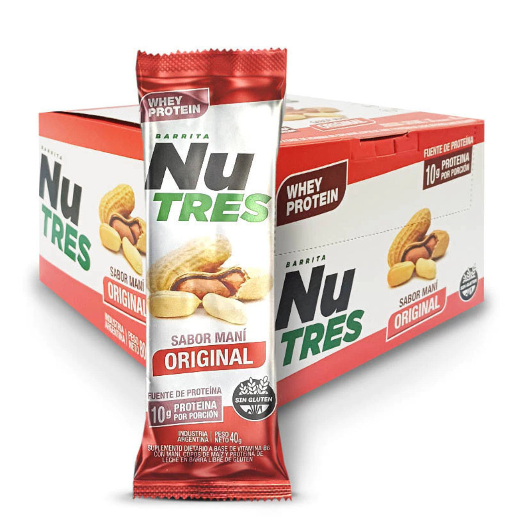 NUTRES BARRITA MANI WHEY PROTEIN ORIGINAL CAJA X 20 UNIDADES