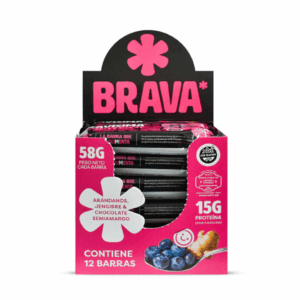 BRAVA BARRITA PROTEICA ARANDANOS y CHOCOLATE CAjA X 12 UNIDADES