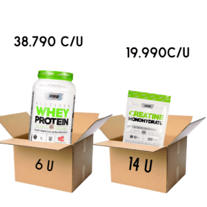 COMBO MAYORISTA 6 WHEY PROTEIN PLATINUM 2LB + 14 CREATINAS DOY PACK
