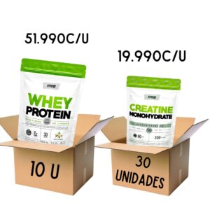 COMBO CAJA CERRADA WHEY 2LB DOY PACK + 30 U CREATINA NEUTRA DOY PACK – STAR NUTRITION
